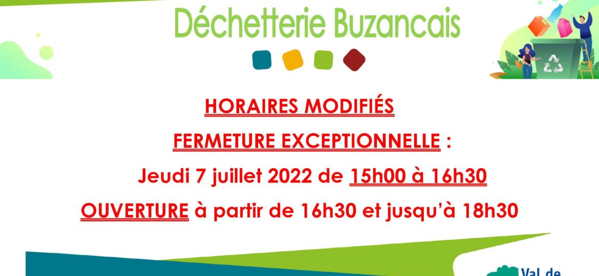 AFFICHE HORAIRES MODIFIES DECH BUZANCAIS