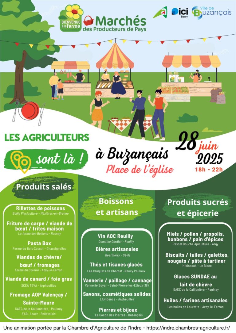 LISTE PRODUCTEURS BUZANCAIS 28 JUIN